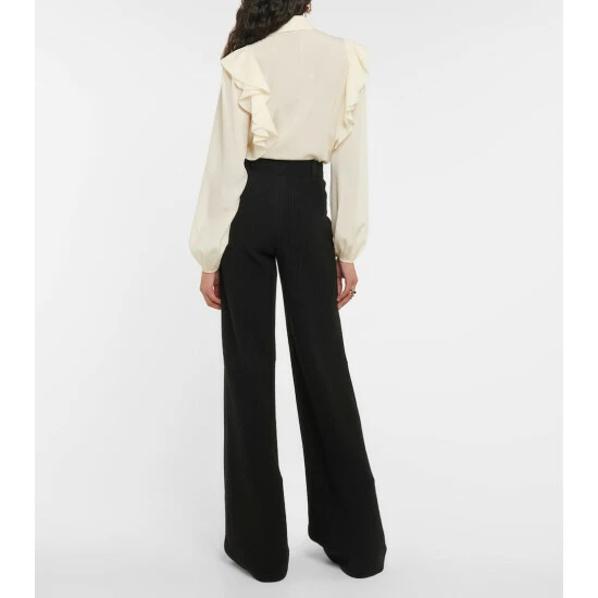 Chloé High-rise Flared Virgin Wool Pants - Image 2