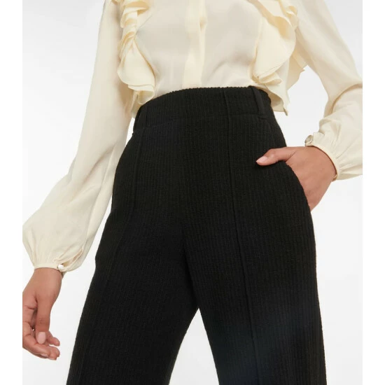 Chloé High-rise Flared Virgin Wool Pants - Image 5