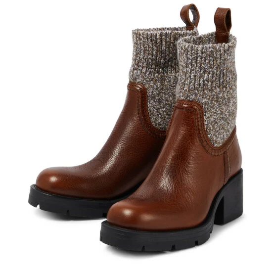 Chloé Neva Leather Sock Boots - Image 4