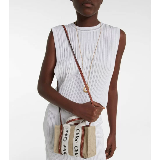 Chloé Woody Mini Canvas Tote Bag - Image 4