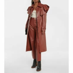 Chloé Ruffle-trimmed Leather Coat