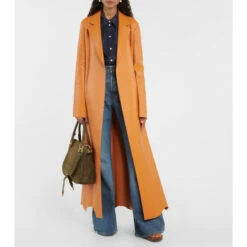 Chloé Generous Leather Wrap Coat