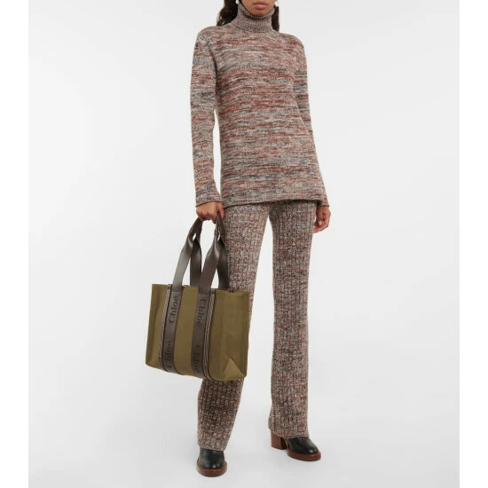 Chloé Woody Medium Linen Tote Bag - Image 4