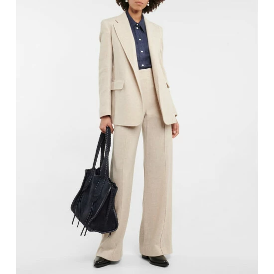 Chloé High-rise Wool And Cashmere Pants