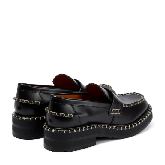 Chloé Noua Whipstitch Leather Loafers - Image 2