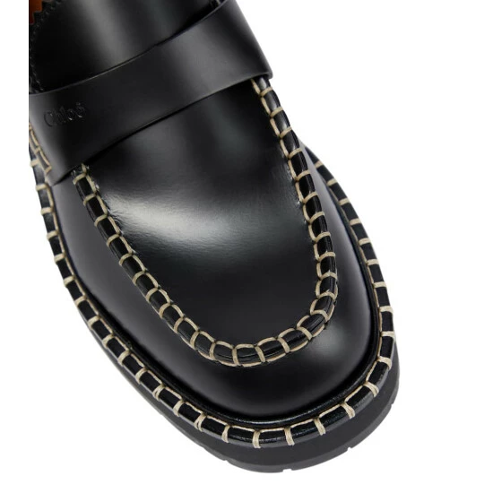 Chloé Noua Whipstitch Leather Loafers - Image 5