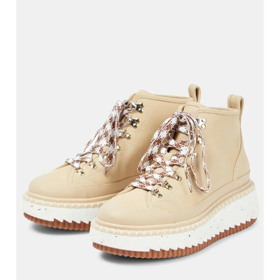 Chloé Leather Hiking Boots - Image 4