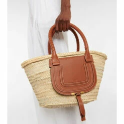 Chloé Marcie Medium Raffia Basket Bag