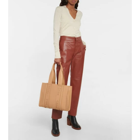Chloé Woody Medium Leather Tote - Image 4