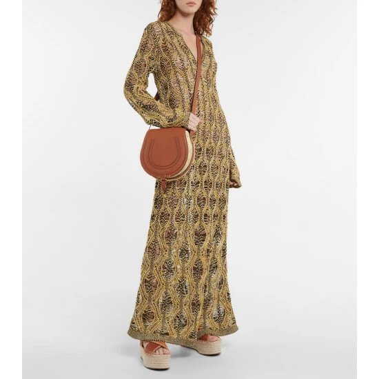 Chloé Marcie Leather-trimmed Raffia Shoulder Bag - Image 4