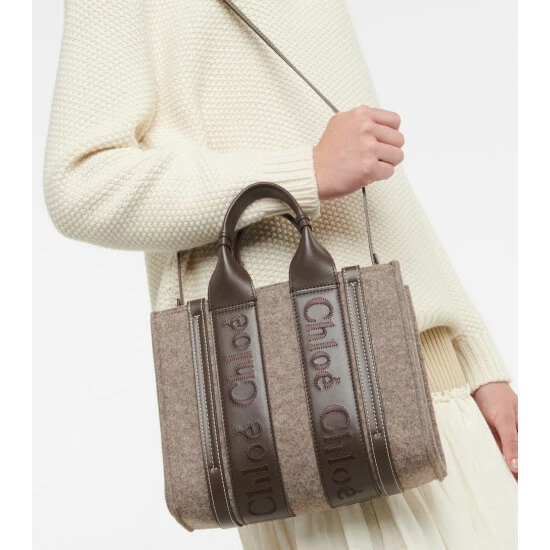 Chloé Woody Small Felted Tote Bag