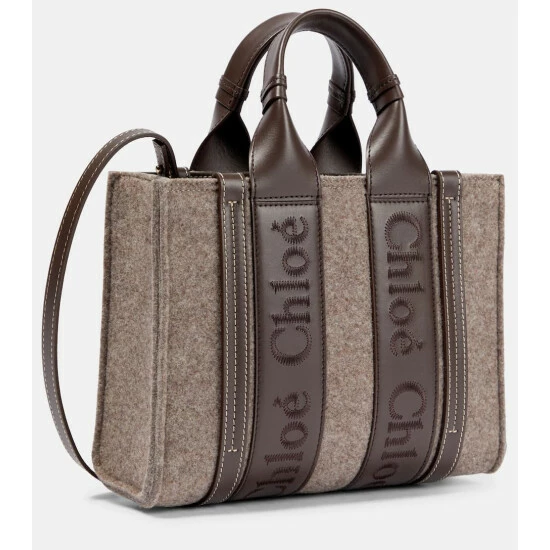 Chloé Woody Small Felted Tote Bag - Image 3