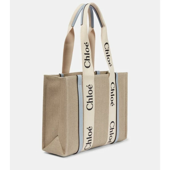 Chloé Woody Medium Canvas Tote Bag - Image 3