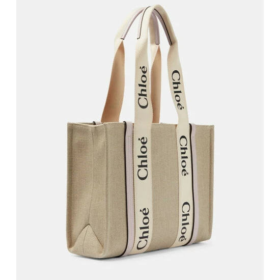 Chloé Woody Small Canvas Tote Bag - Image 3