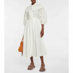 Chloé Broderie Anglaise Linen Gauze Dress