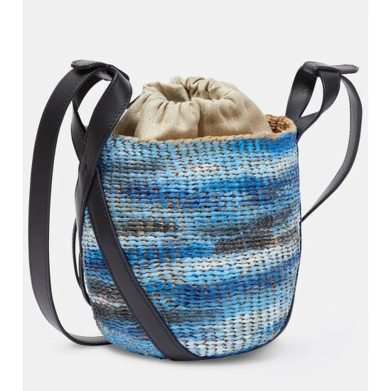 Chloé Tie-dye Linen And Raffia Bucket Bag - Image 3
