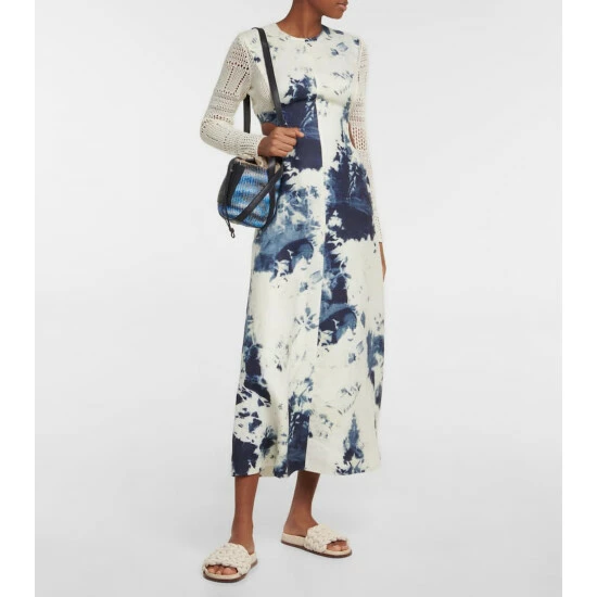 Chloé Tie-dye Linen And Raffia Bucket Bag - Image 4